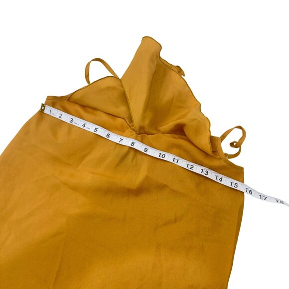 Vintage Timing Y2K Musthard Yellow Ruffle Front Cami Top Women SZ Medium - Picture 5 of 9